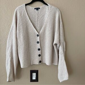 American Eagle Outfitters Beige Button-Up Cardigan